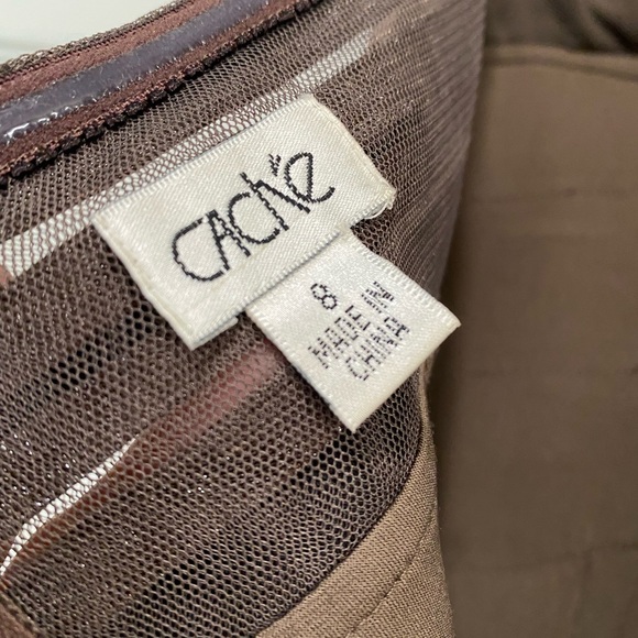 Cache Halter~Layered Cocktail Dress, Size 8, Shimmering Brown in color. Form fit - Picture 5 of 7